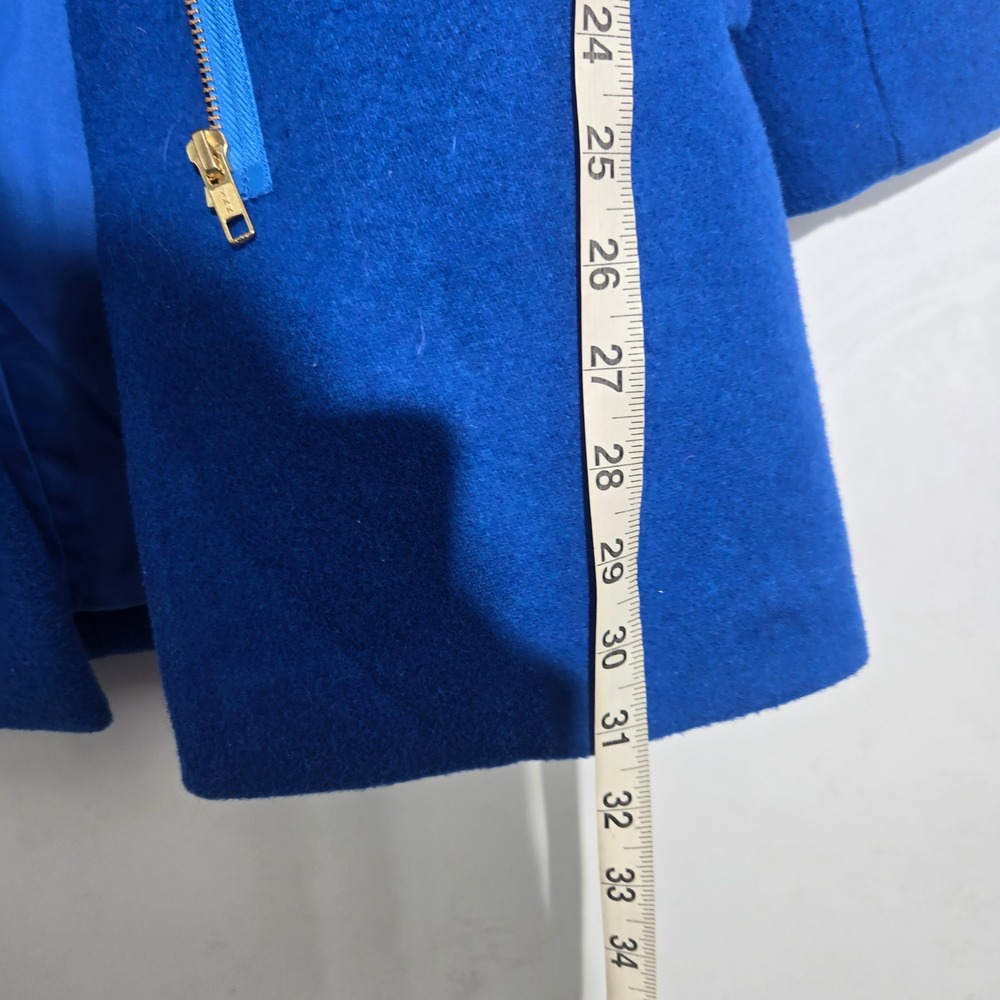 J.Crew Size 8 Mercantile City Coat Women Royal Blue Wool Blend Zip Coat J6140 - Picture 6 of 9